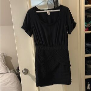 Diane Von Furstenberg Black Scoop Neck Mini Dress